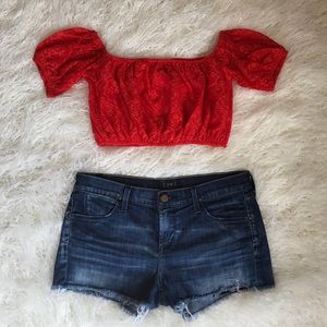 🚨 NWT Top Shop Lace Off the Shoulder Crop Top🚨